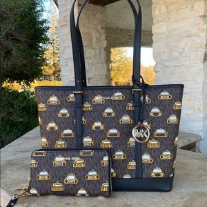 NWT Michael kors taxi tote&wallet